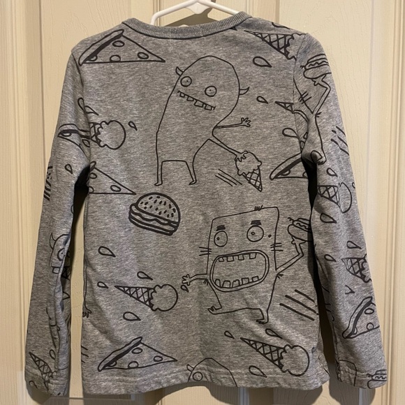 Gray monster burger pizza sweatshirt - Picture 3 of 3